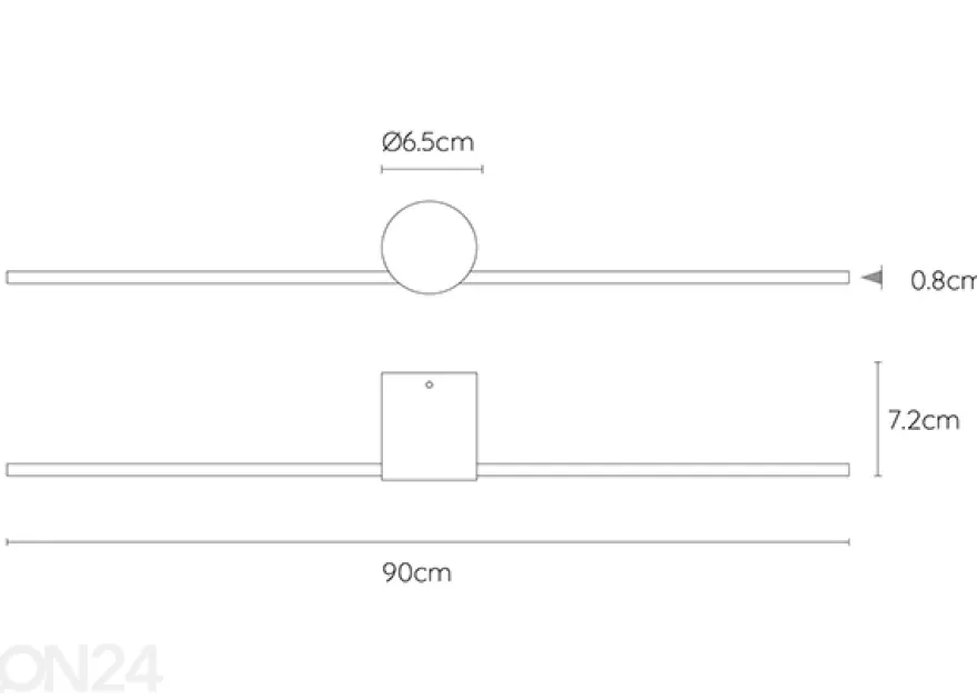 Kylpyhuoneen valaisin Mizar 90 cm