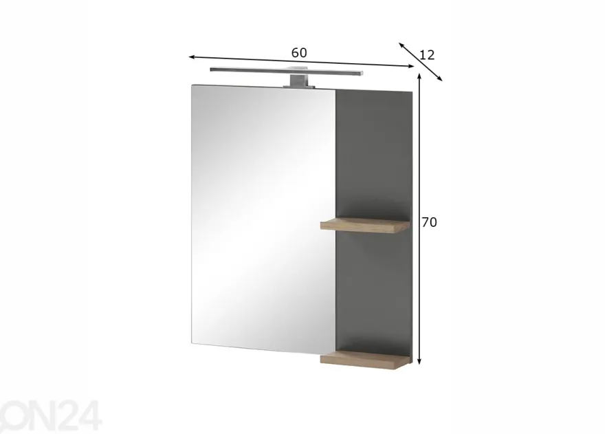 Kylpyhuoneen valopeili Solid