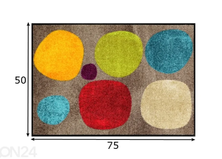 Kynnysmatto Broken Dots Colourful 50x75 cm