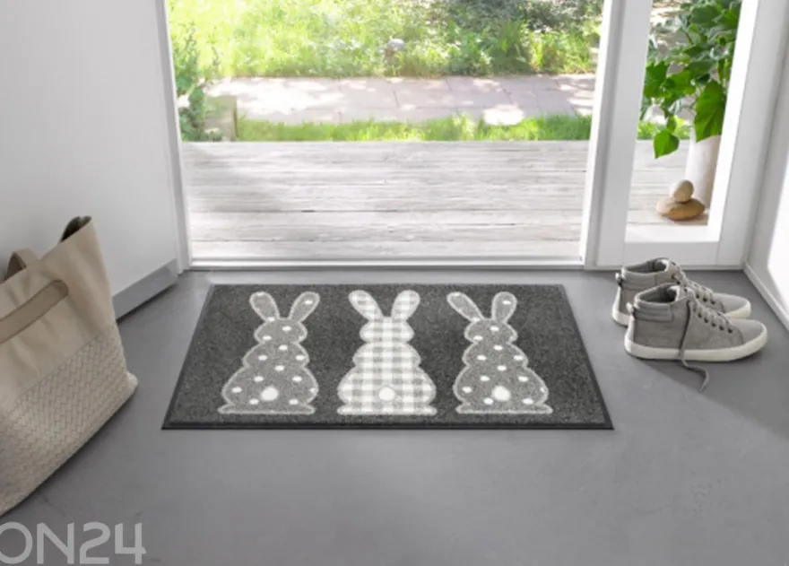 Kynnysmatto Bunny Trio, 50x75 cm