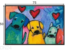 Kynnysmatto Doggies 50x75 cm
