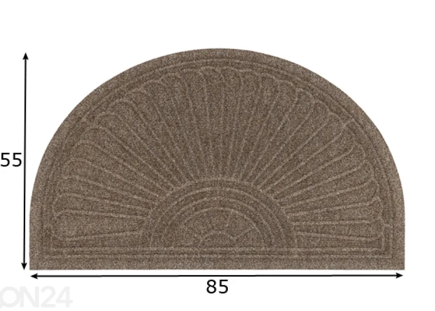 Kynnysmatto Dune Halfmoon taupe 85x55 cm
