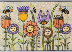 Kynnysmatto Friendly Flowers, 50x75 cm