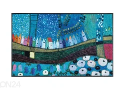 Kynnysmatto Stadt in Blau 50x75 cm
