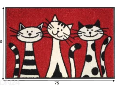 Kynnysmatto Three Cats 50x75 cm