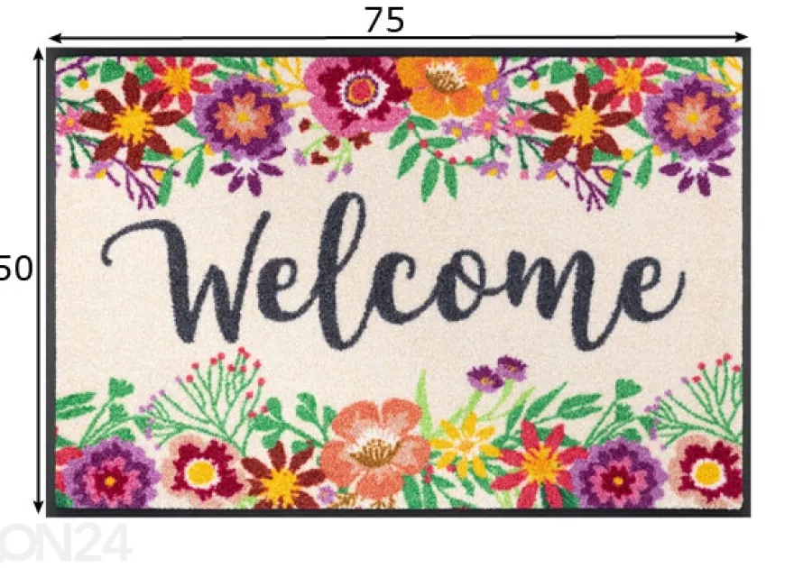 Kynnysmatto Welcome Blooming 50x75 cm