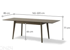Laajennettava ruokapöytä Plot 85x145/220 cm