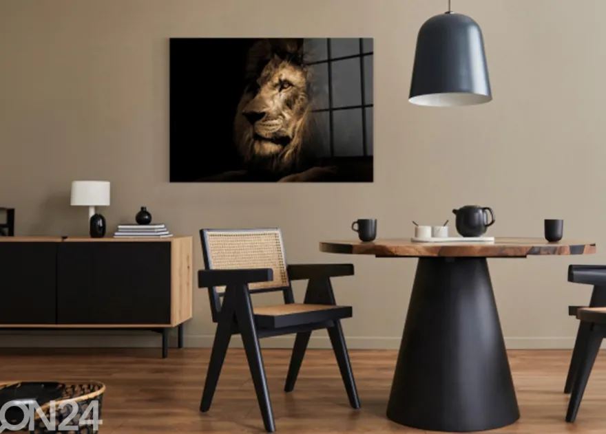 Lasikuva Lion 100x70 cm