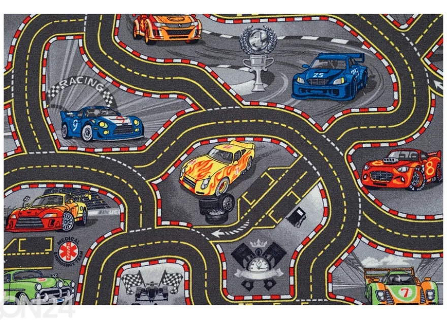 Lastenhuoneen matto Racers 100x200 cm