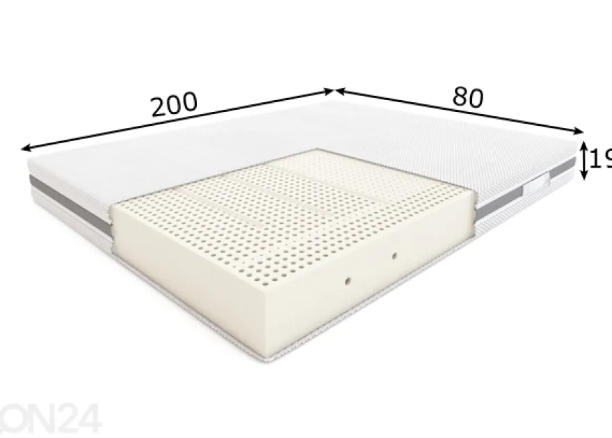 Lateksipatja Hilding Melody Hybrid 80x200 cm