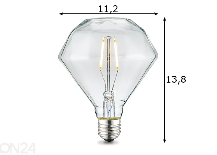 LED-lamppu Diamond, E27, 2W