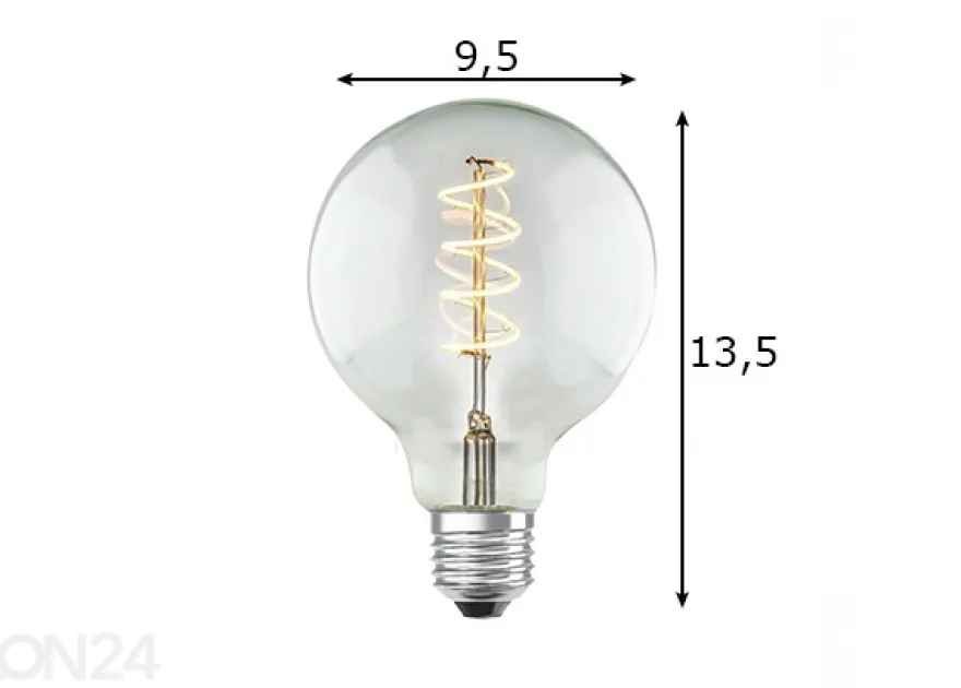 LED-lamppu Spiral, E27, 4W