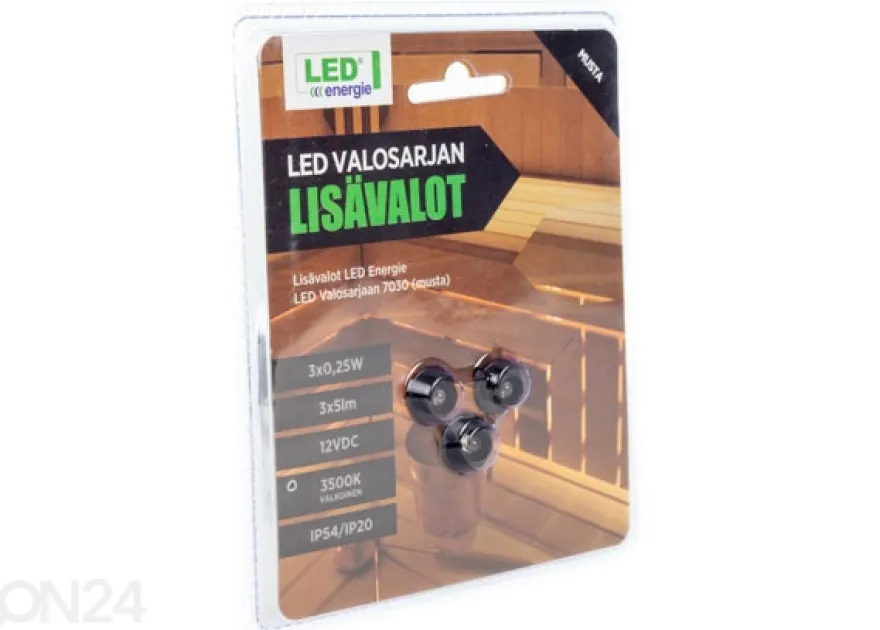 LED saunavalaisimen lisälamput 3 kpl