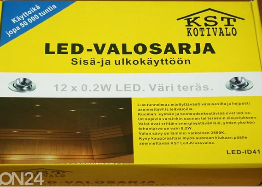 LED saunavalaisimet 12 x 0,2 W