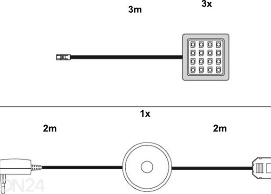 LED-valaistus hyllyn alle, 3 kpl