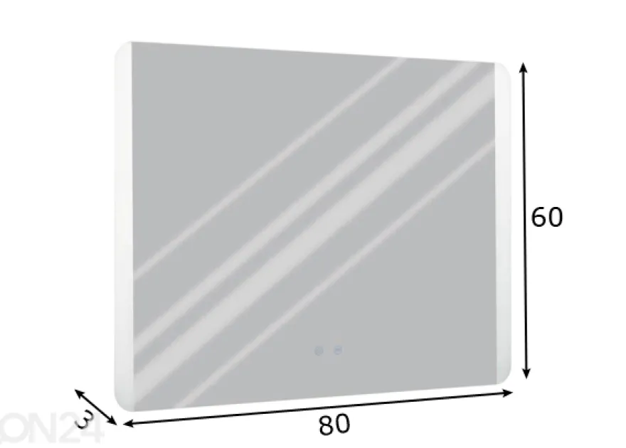 LED valopeili Buenavista 2, 60x80 cm