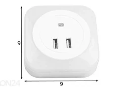 LED yövalo+2x USB lataaja