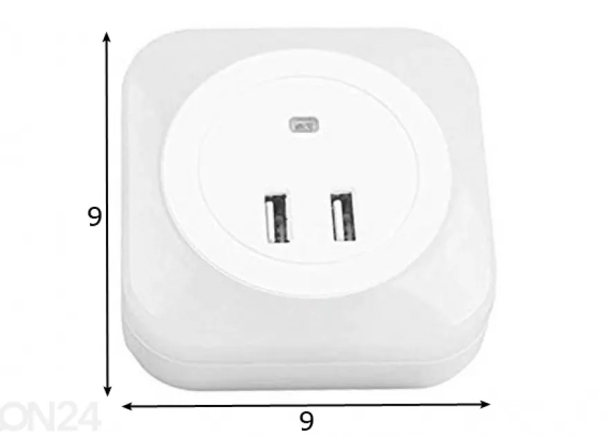 LED yövalo+2x USB lataaja