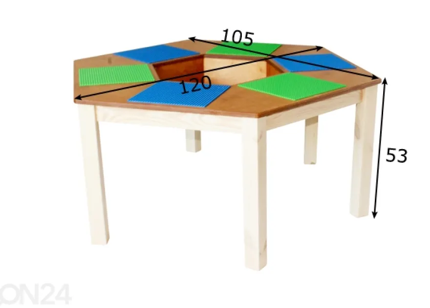 Legopöytä Ø 120xh53 cm