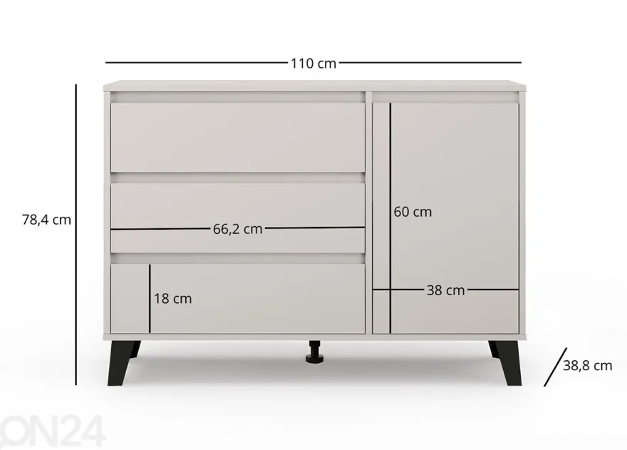 Lipasto Borg 110 cm