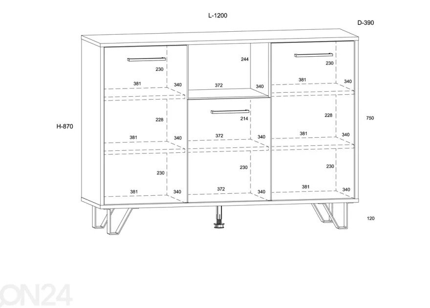 Lipasto Bos2 120 cm