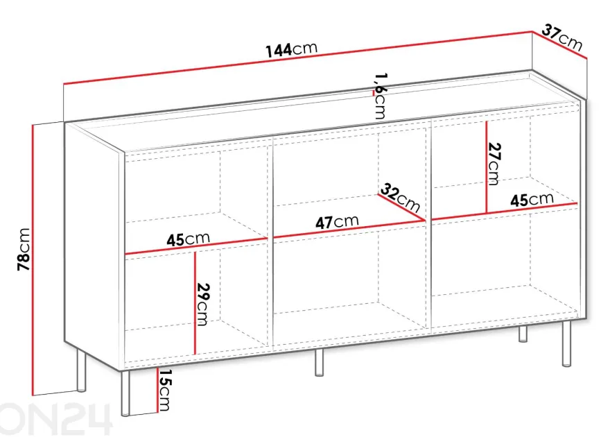 Lipasto Caen 144 cm