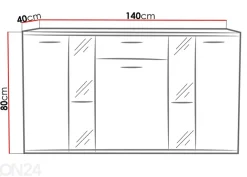 Lipasto 140 cm + LED valaistus