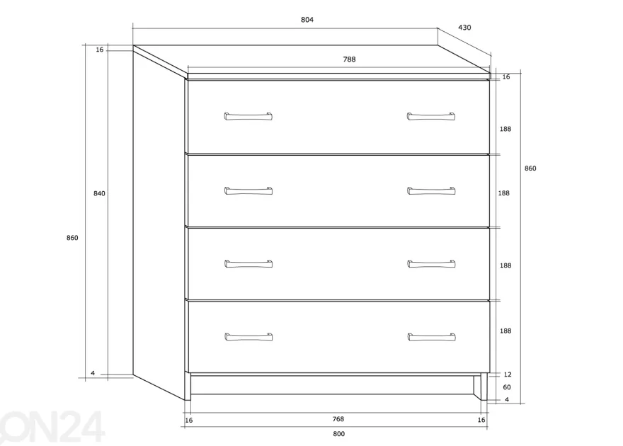 Lipasto Drimo 81 cm