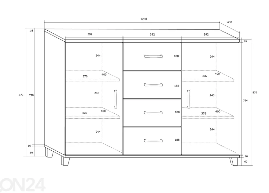 Lipasto Drimo 120 cm