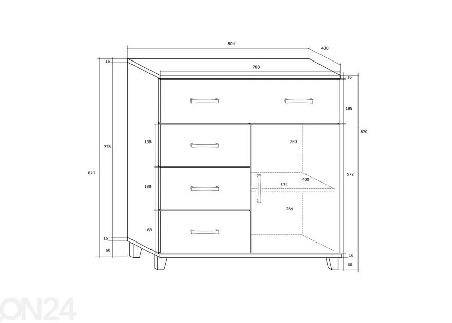 Lipasto Drimo 80 cm