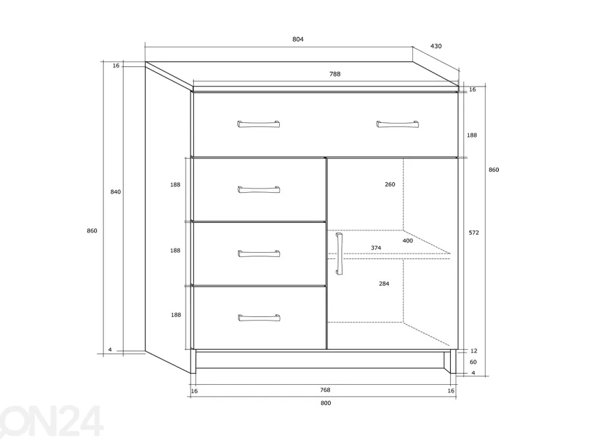 Lipasto Drimo 80 cm