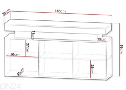 Lipasto Glossa 160 cm + LED