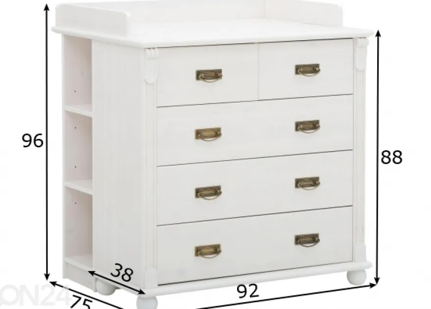 Lipasto hoitopöydällä Tessin 92 cm