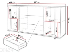Lipasto Kansas 150 cm + LED
