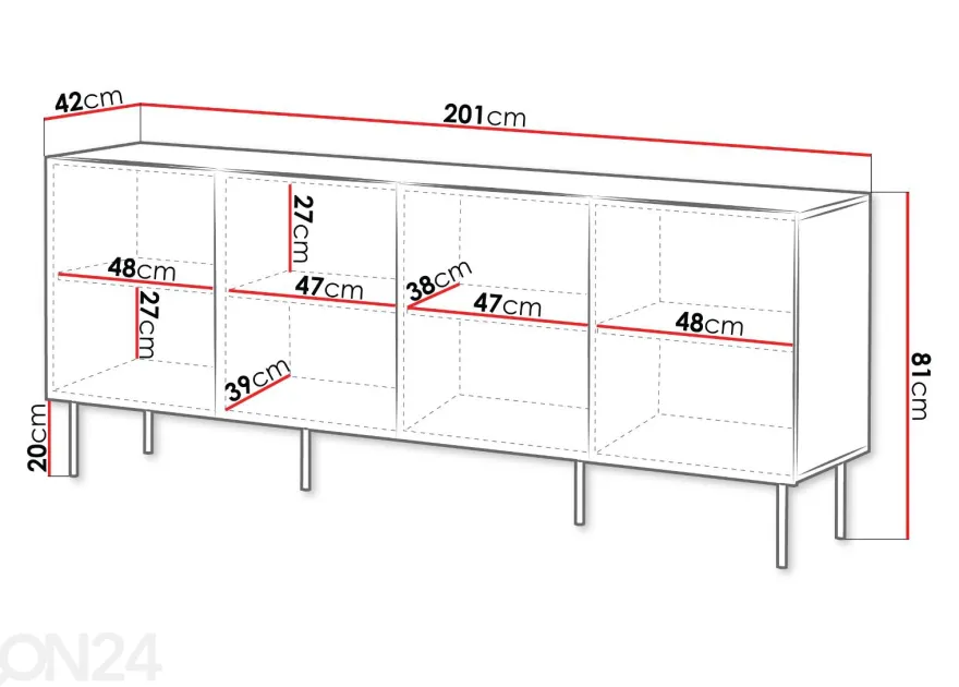 Lipasto Terry 200 cm