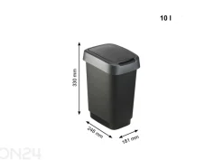 Liukukannellinen roskakori TWIST 10 L