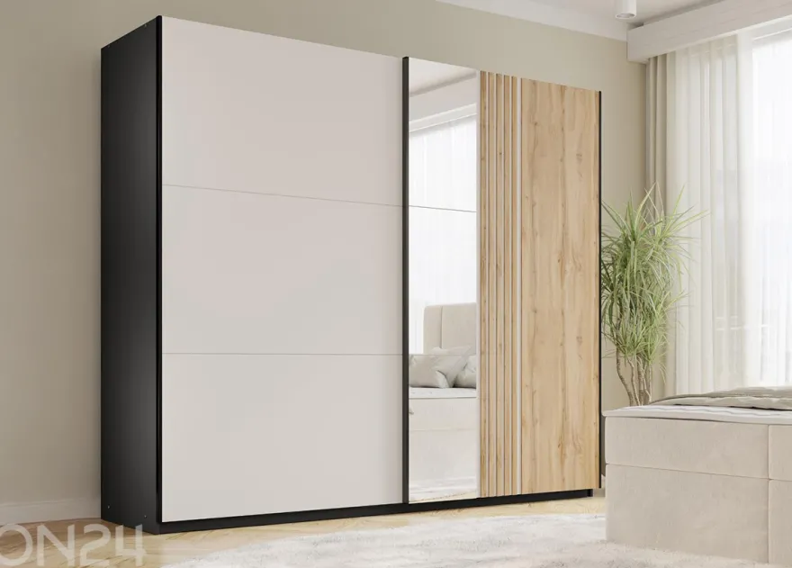 Liukuovellinen vaatekaappi Evora 250 cm
