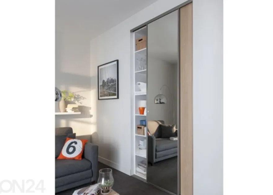 Liukuovet Prestige, 1 peili ja 1 melamiiniovi oviaukkoon 161-200x255 cm