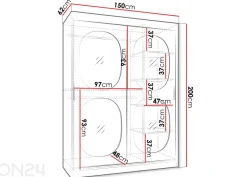 Liukuovikaappi Bahrajn 150 cm