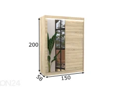 Liukuovikaappi Bianca I 150 cm + LED