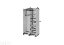 Liukuovikaappi Biancco 120 cm