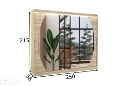 Liukuovikaappi Camden 250 cm + LED