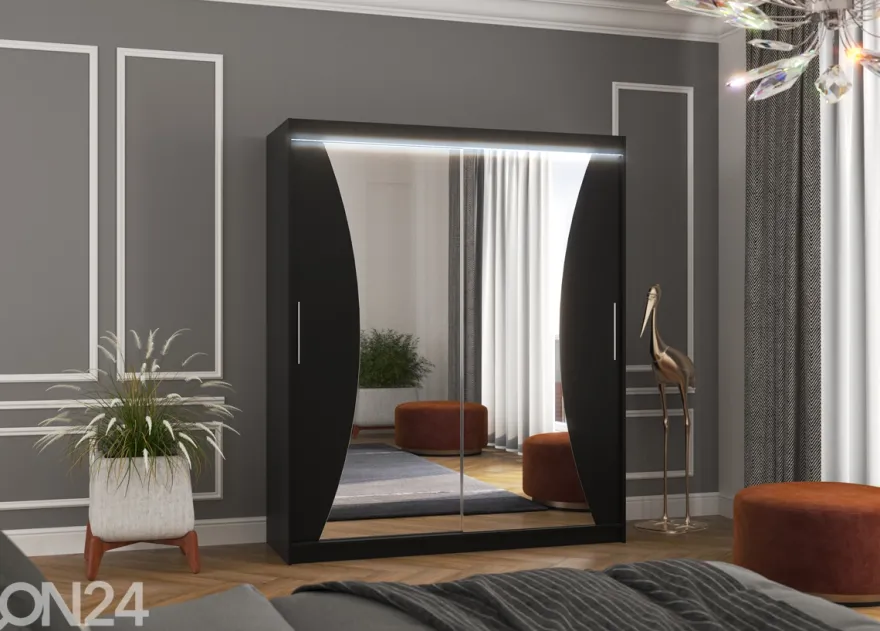 Liukuovikaappi Camden I 180 cm + LED