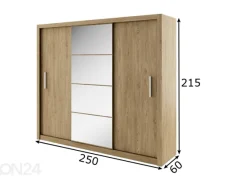 Liukuovikaappi Carlton 250 cm