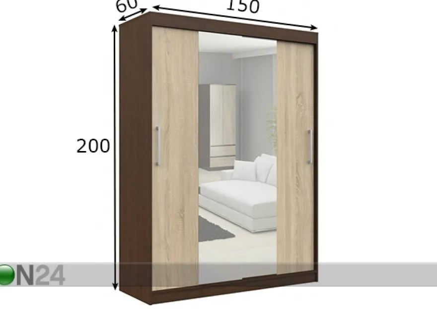 Liukuovikaappi 150 cm