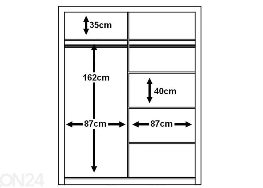 Liukuovikaappi 180 cm