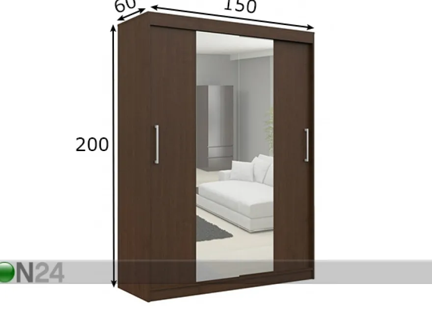 Liukuovikaappi 150 cm