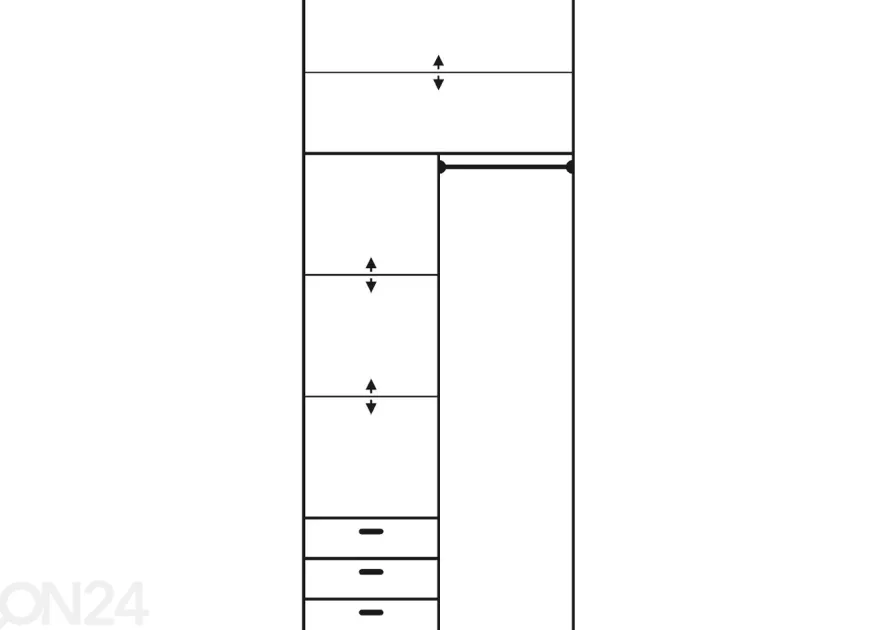 Liukuovikaappi Court 100 cm