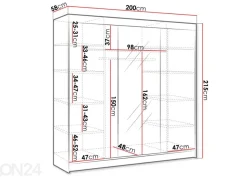 Liukuovikaappi Debora 200 cm