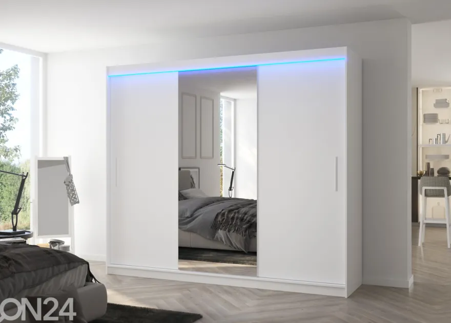 Liukuovikaappi Durelo I 250 cm + LED